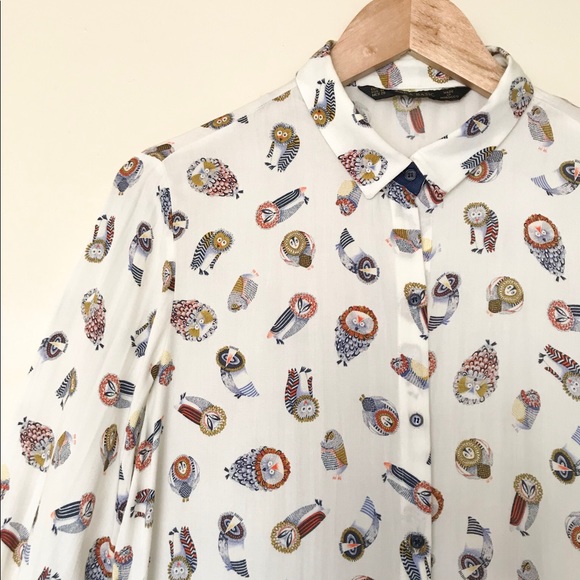 Zara Tops - Zara Owl button up top